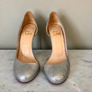 Christian Louboutin Glitter Semi d’Orsay Pumps